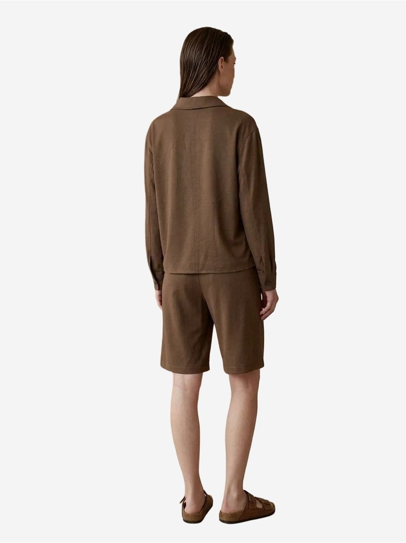 My fashion ensemble chemise et short en popeline de coton Marron - Kiabi
