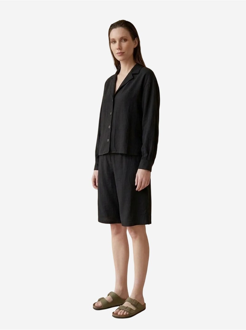 My fashion ensemble chemise et short en popeline de coton Noir - Kiabi
