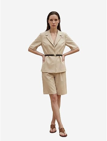 Ensemble veste courte et pantalon large ceinturé my fashion