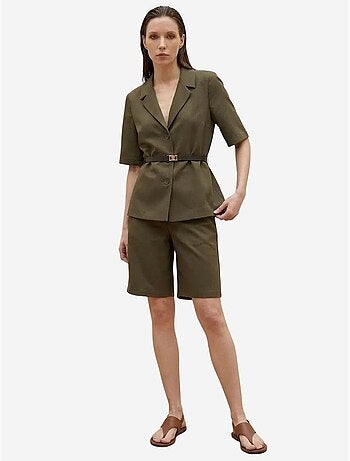 Ensemble veste courte et pantalon large ceinturé my fashion