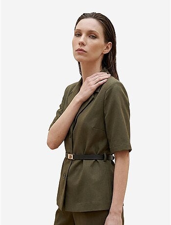 Ensemble veste courte et pantalon large ceinturé my fashion