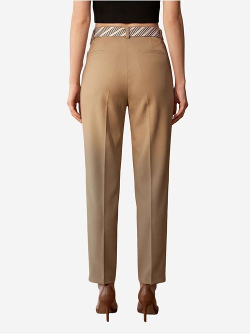 My fashion pantalon en crêpe à jambe droite et taille haute avec ceinture - Kiabi My fashion pantalon en crêpe à jambe droite et taille haute avec ceinture - Kiabi