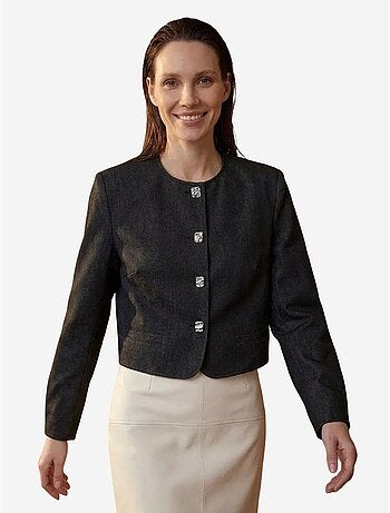 My fashion veste courte ajustée à fermeture boutonnée