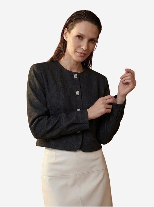 My fashion veste courte ajustée à fermeture boutonnée - Kiabi My fashion veste courte ajustée à fermeture boutonnée - Kiabi