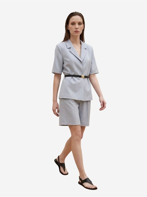 My fashion veste tailleur ceinturée à col châle - Kiabi