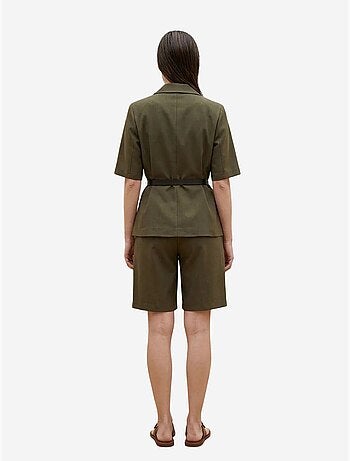 My fashion veste tailleur ceinturée à col châle