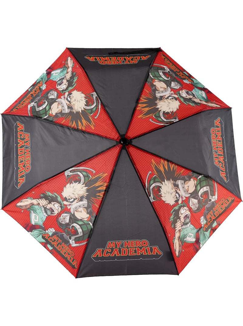 My Hero Academia - Parapluie pliant (Contenu: 1 Housse) Noir Rouge - Kiabi
