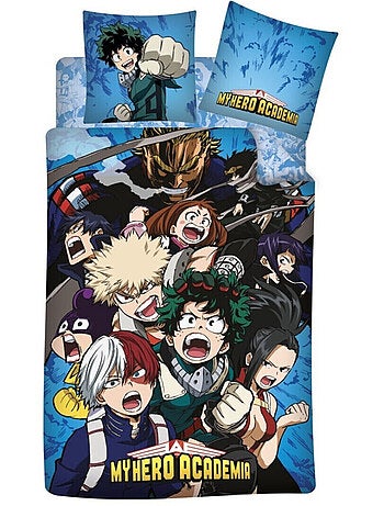 My Hero Academia, Parure de Lit Enfant 3 pièces, Imprimée Réversible 100% Coton