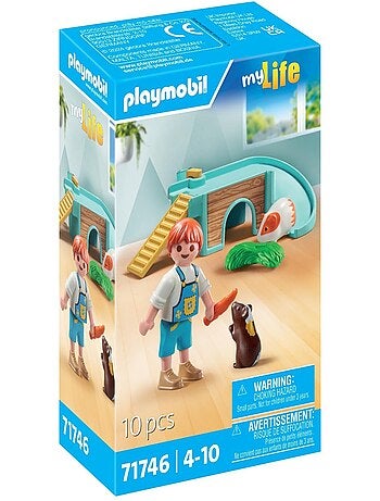 My Life Enfant avec 2 cochons d'Inde et aire de jeux