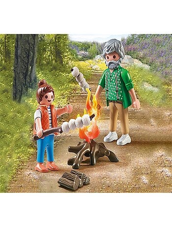 my Life Grand-père avec petite fille et feu de camp