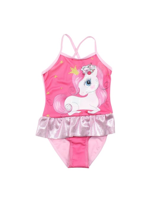 My little pony - maillot de bain 1 pièce à volant imprimé, fines bretelles - Kiabi