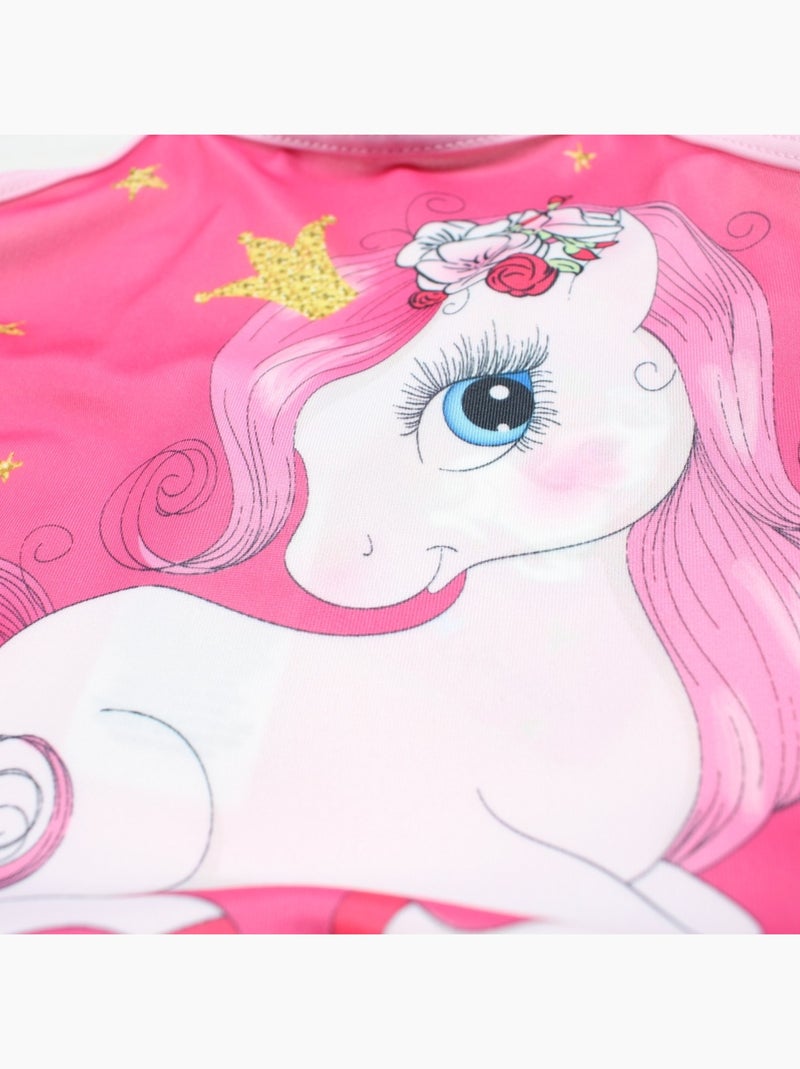 My little pony - maillot de bain 1 pièce à volant imprimé, fines bretelles Rose - Kiabi