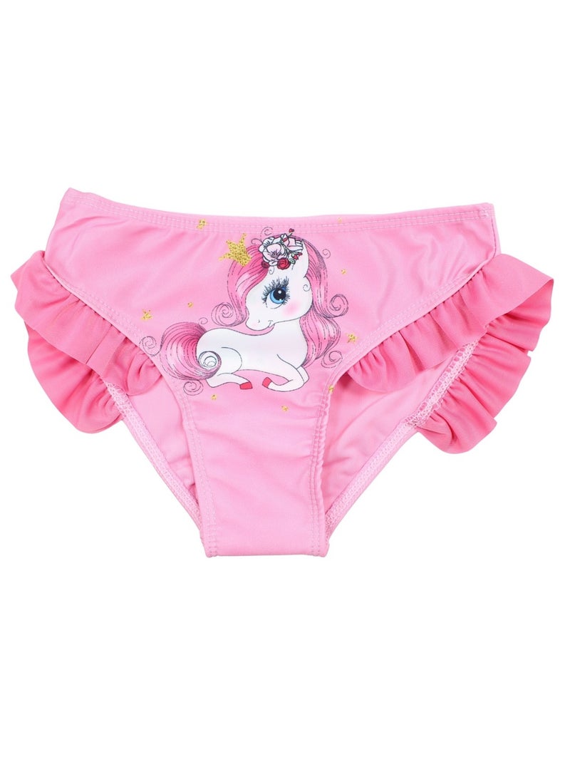 My little pony - maillot de bain 1 pièce à volant imprimé, fines bretelles Rose - Kiabi
