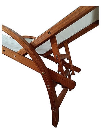 NAARI Transat en bois et toile PVC blanc