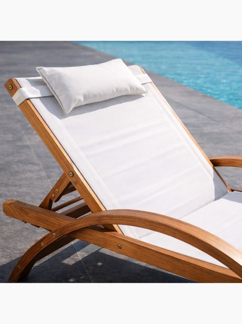 NAARI Transat en bois et toile PVC blanc - Kiabi