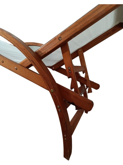 NAARI Transat en bois et toile PVC blanc - Kiabi