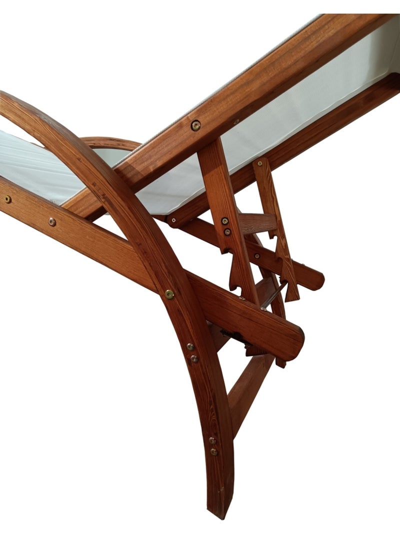 NAARI Transat en bois et toile PVC blanc Blanc - Kiabi