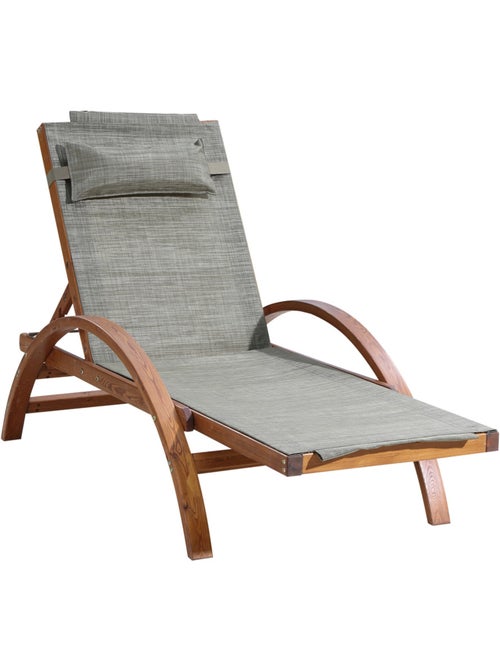 NAARI Transat en bois et toile PVC gris olive - Kiabi