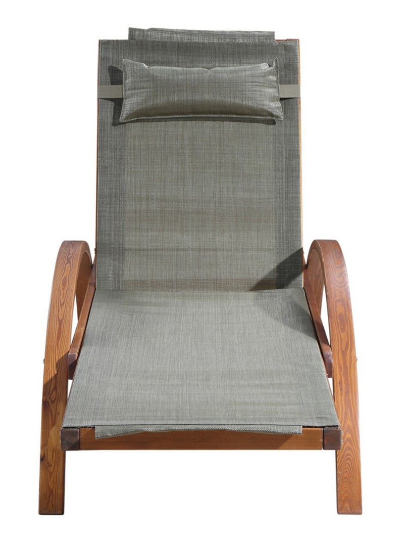 Naari : transat en bois et toile PVC gris olive Gris - Kiabi