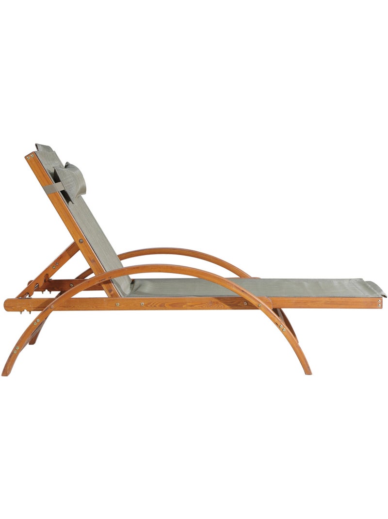 NAARI Transat en bois et toile PVC gris olive Gris - Kiabi