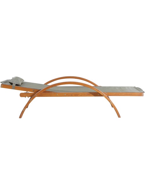 NAARI Transat en bois et toile PVC gris olive - Kiabi