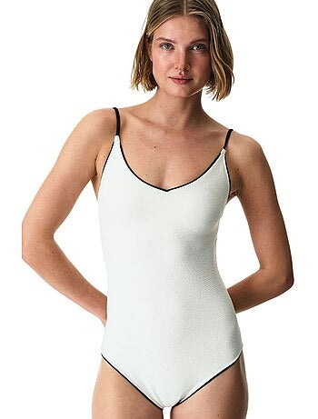 Nadia maillot de bain texturé à décolleté en v profond penti