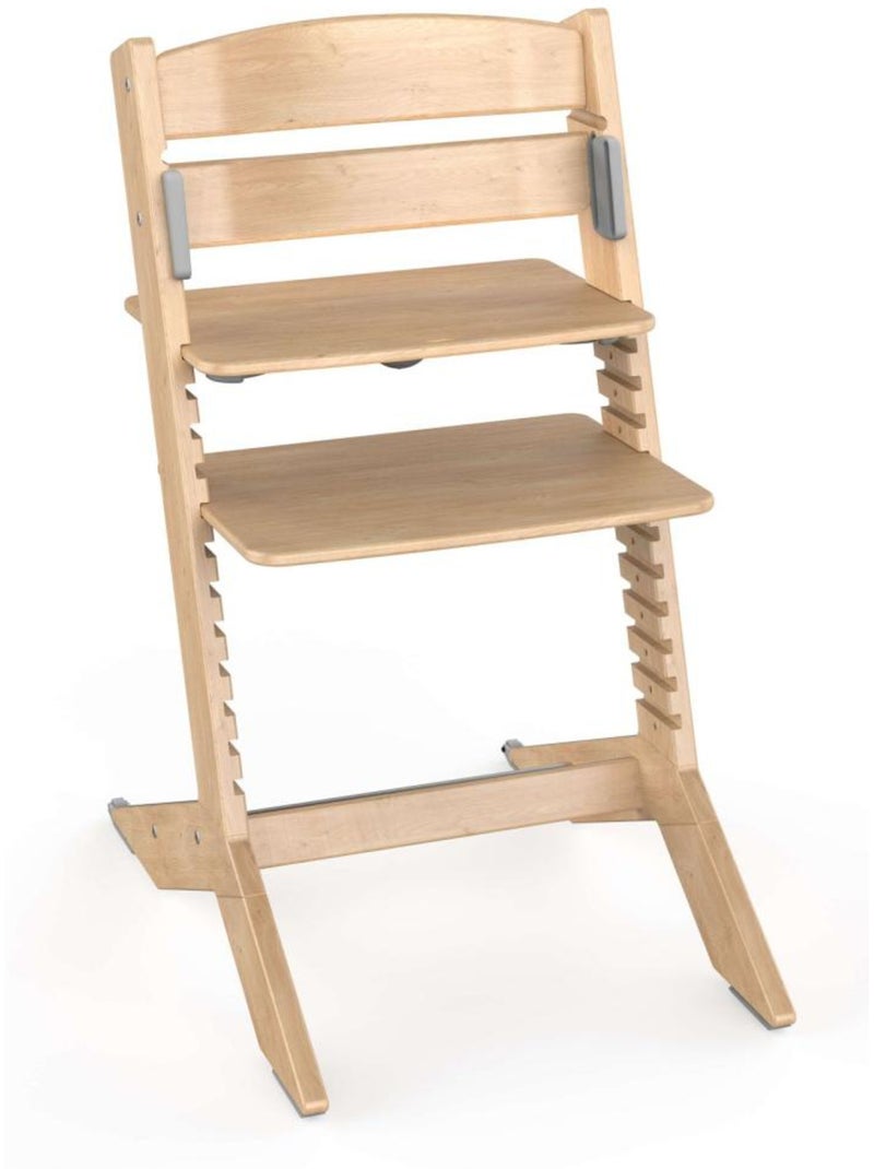 NALA - Chaise haute en bois bébé et enfant avec coussin Beige - Kiabi