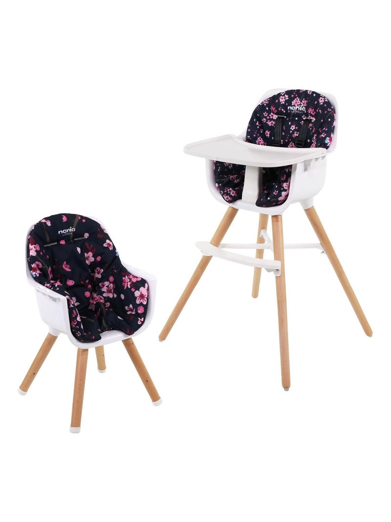 Nania - Chaise Haute évolutive PAULETTE - Dès 6 mois jusqu'à 5 ans Noir Rose - Kiabi