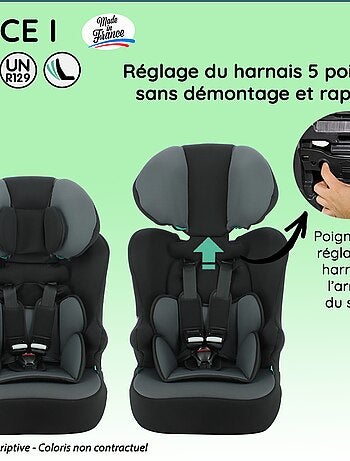 Siège auto - Grijs/ Rose - 9 à 36 kilos - Siège auto Isofix