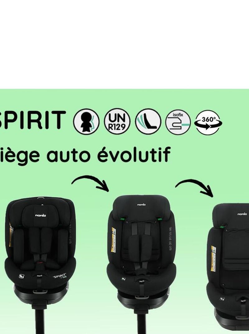 Nania Siège auto SPIRIT pivotant 360° - I-Size 40-150 cm - Evolutif na