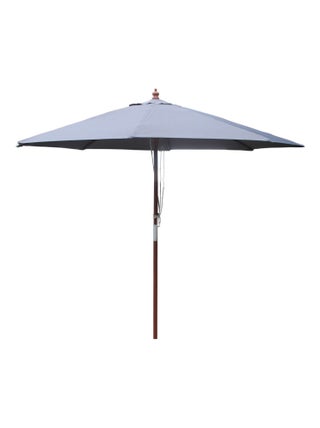 NAPOLI - Parasol circulaire droit 2.7m gris en bois