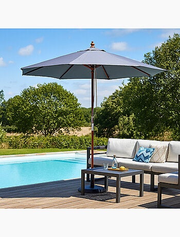 NAPOLI Parasol gris rond 2,66 x 2,66 m