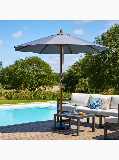 NAPOLI Parasol gris rond 2,66 x 2,66 m - Kiabi