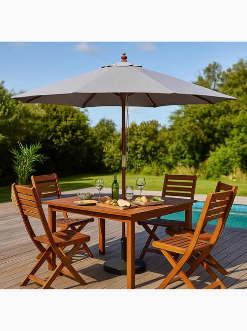 NAPOLI Parasol gris rond 2,66 x 2,66 m - Kiabi