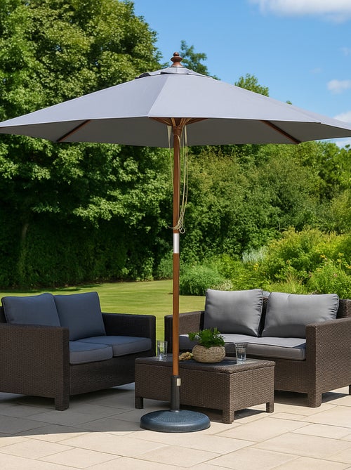 NAPOLI Parasol gris rond 2,66 x 2,66 m - Kiabi