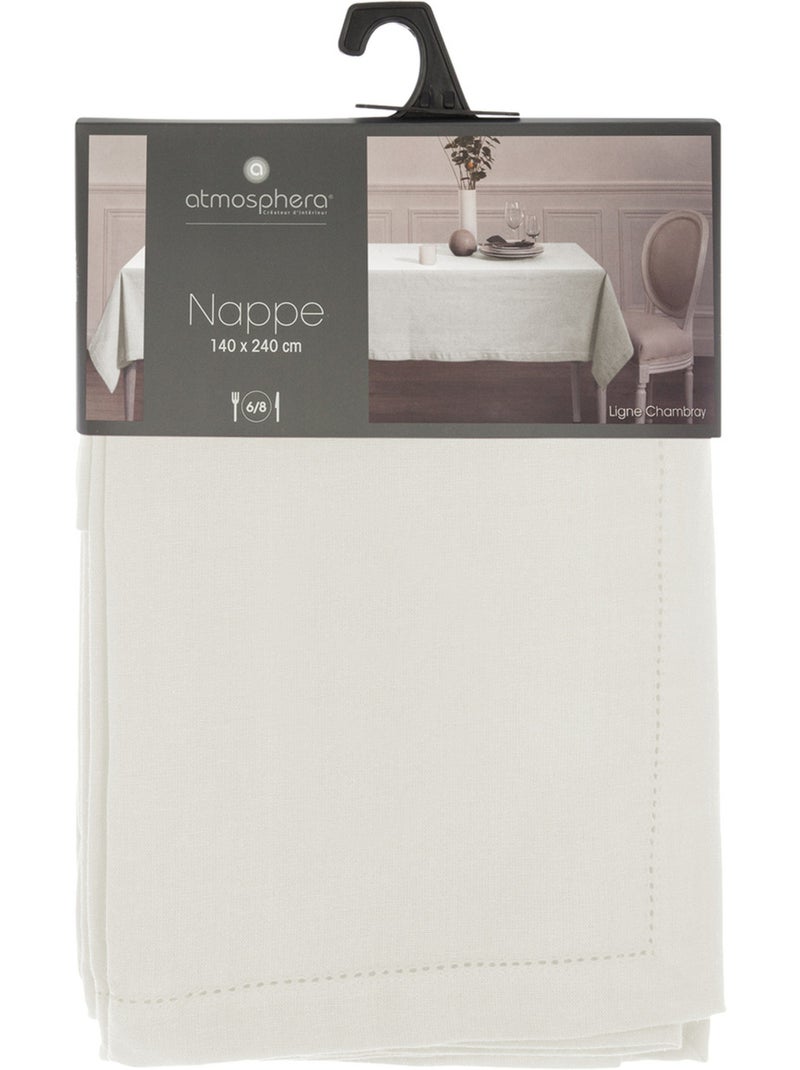 Nappe 100% coton rectangulaire JANE Blanc - Kiabi