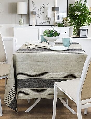 Nappe 100% lin naturel à rayures NAPOLI