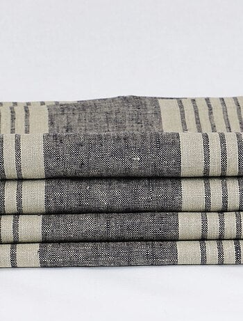 Nappe 100% lin naturel à rayures NAPOLI