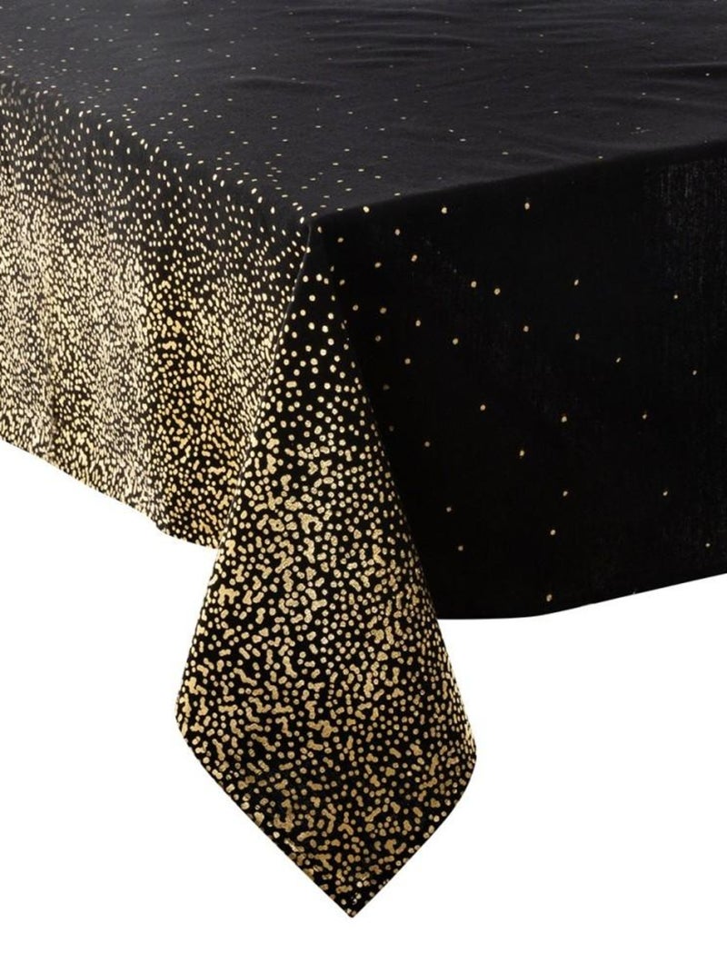 Nappe 140x360 cm Léopard noir et or Noir - Kiabi