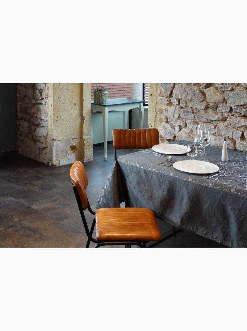 Nappe 145x300cm Facette rouge gris anthracite - Kiabi