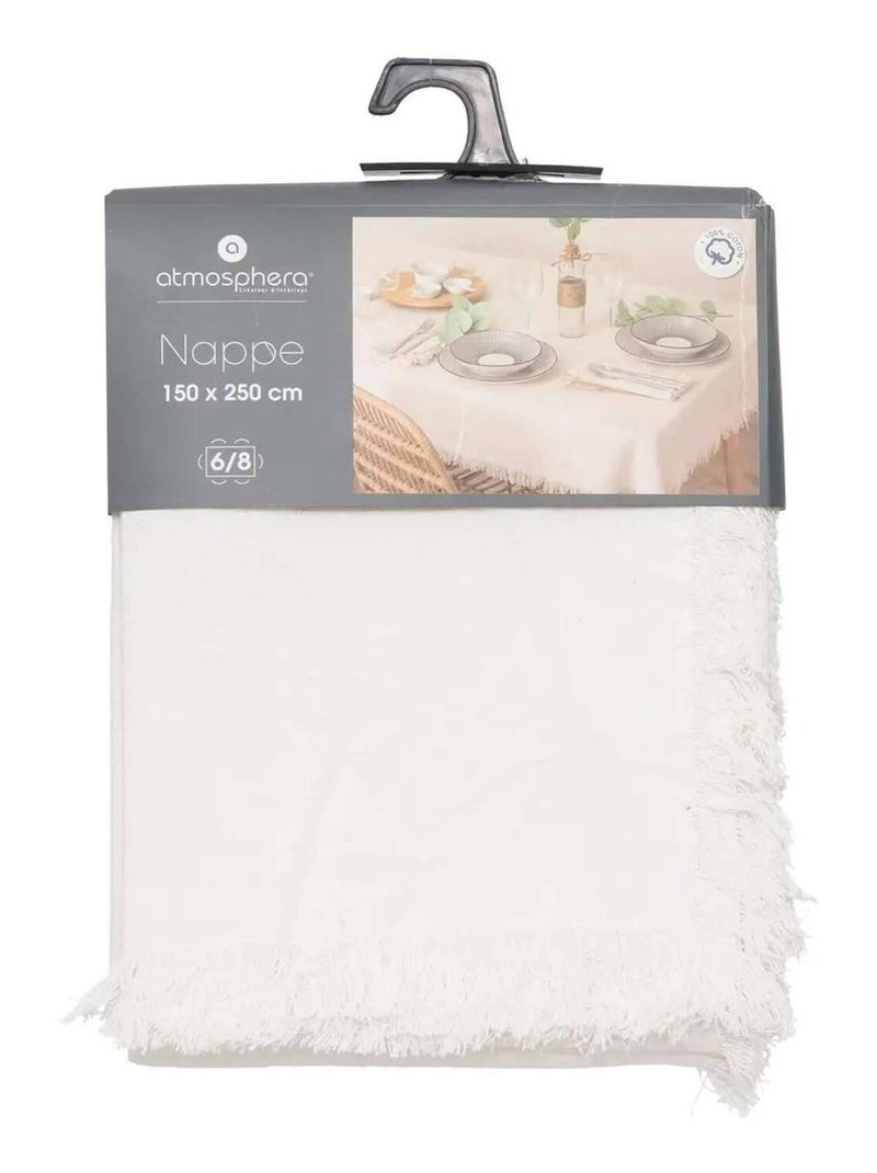 Nappe à franges - 100% coton Blanc - Kiabi