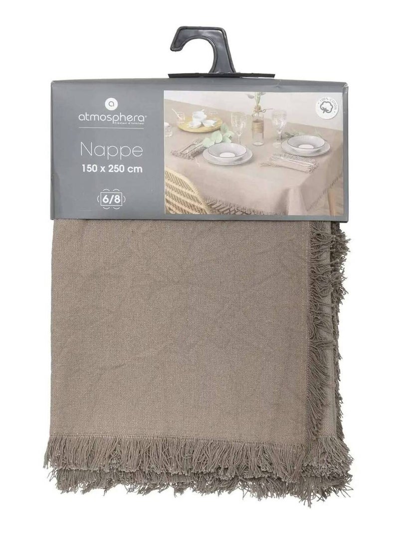 Nappe à franges - 100% coton Gris - Kiabi