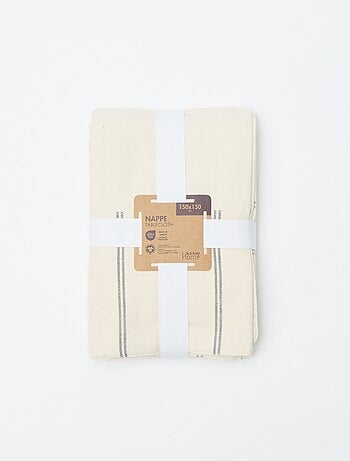 Nappe à rayures en coton (150x150 cm) - Kiabi Home