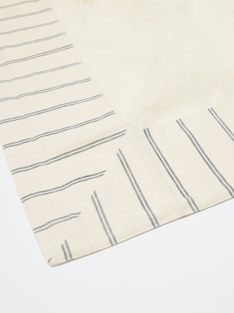 Nappe à rayures en coton (150x150 cm) - Kiabi Home Beige - Kiabi