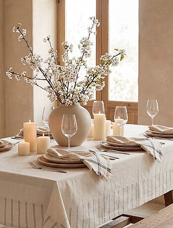 Nappe à rayures en coton (150x250 cm) - Kiabi Home