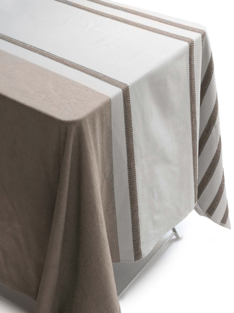 Nappe AKSEL en polycoton Rectangulaire Marron tabac - Kiabi