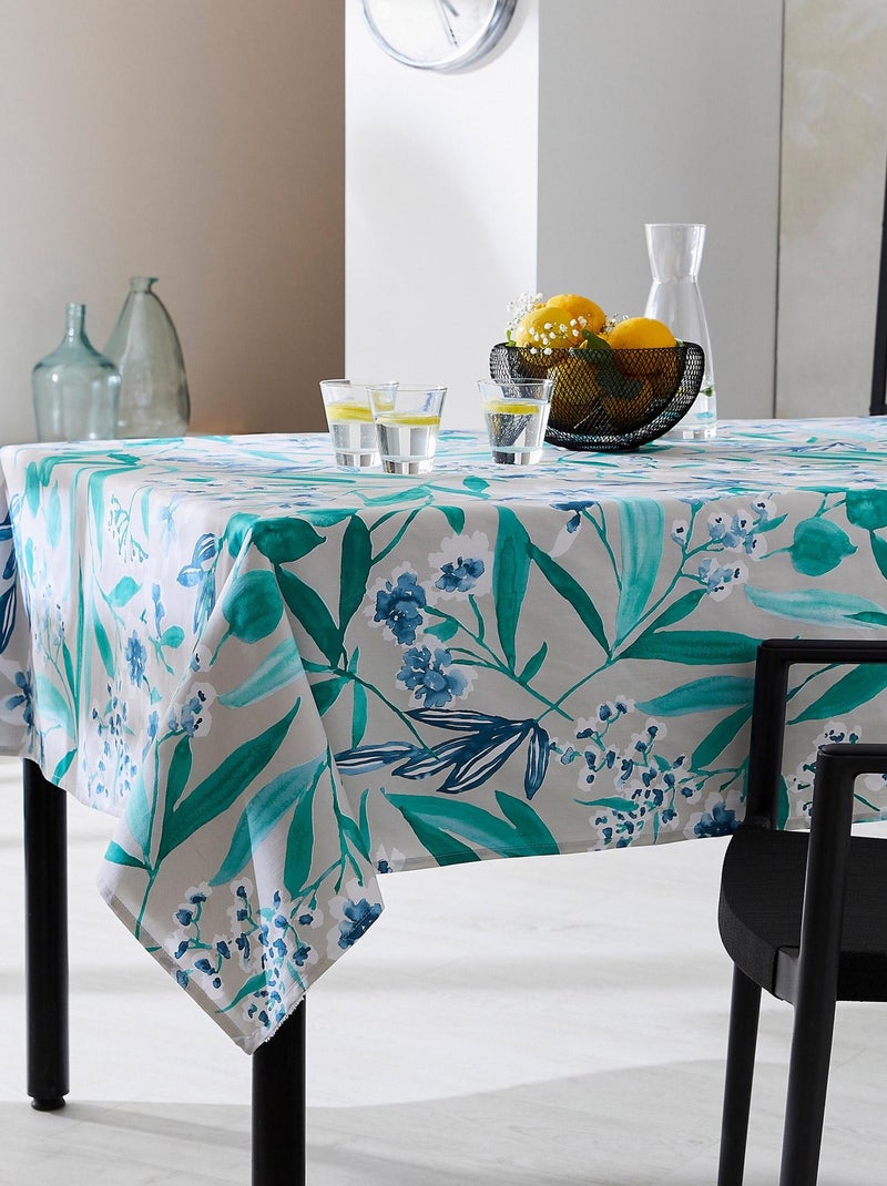 Nappe ANITA coton enduction acrylique Rectangulaire Vert émeraude - Kiabi