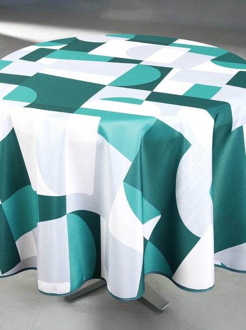 Nappe anti-tâche ronde design géométrique - Kiabi