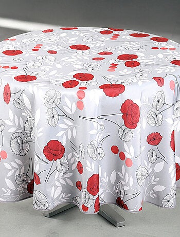 Nappe anti-tâche ronde motif coquelicots
