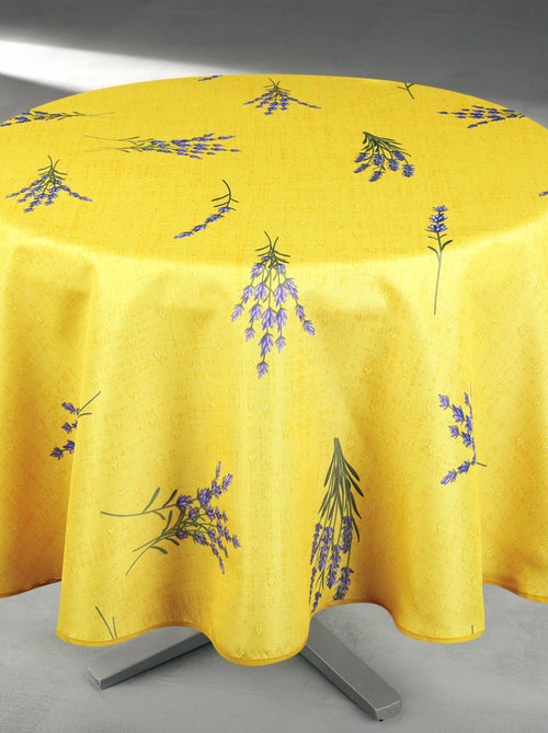 Nappe anti-tâche ronde motif lavande - Kiabi